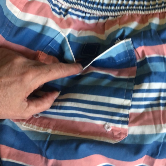 Vintage LL Bean Men’s striped swim trunks SZ M bathing suit Electic grandpa Y2K - Picture 11 of 12